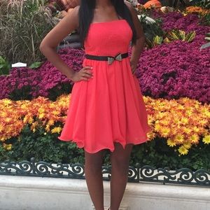 Coral homecoming dress